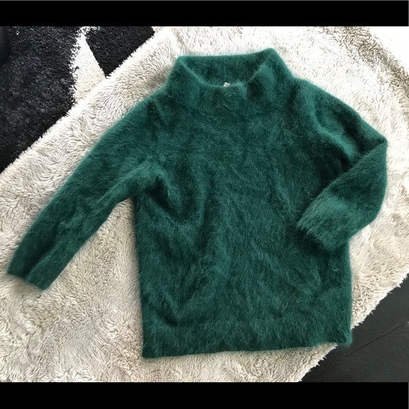 green angora sweater